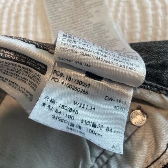 Levi’s 501 CT Taper Fit Grey Distressed Jeans - 33/34 - Picture 6 of 9